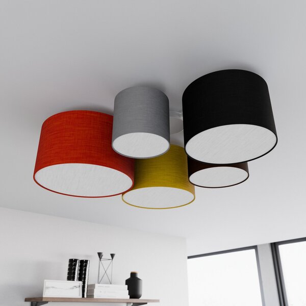 Lampa Sufitowa Lindby, Laurenz, ściemnialny, wielokolorowy, salon, tkanina | tekstylia, nowoczesny
