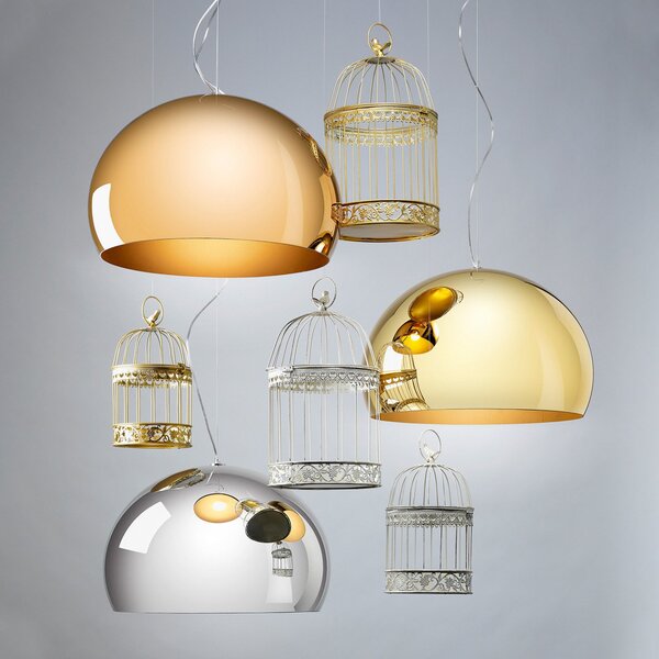 Lampa Wisząca Kartell, FL/Y, ściemnialny, metaliczny, salon, tworzywo sztuczne, design