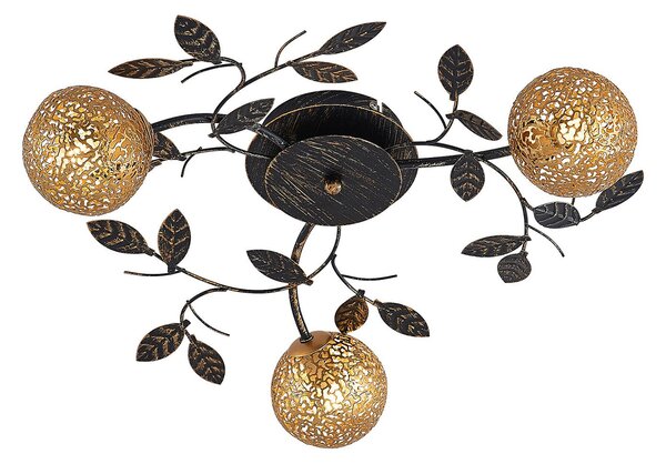 Lampa Sufitowa Lucande, Evory, ściemnialny, czarny, salon, metal, florentyński
