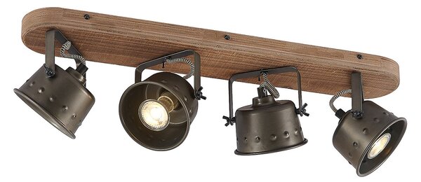 Lampa Sufitowa Lindby, Rubinjo, ściemnialny, czarny, salon, metal, vintage