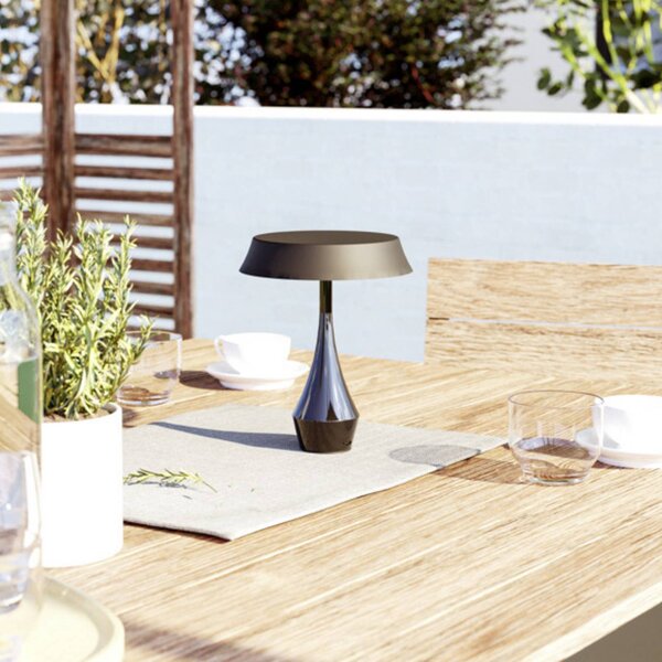 EGLO Lampa stołowa TURCIO z akumulatorem LED, czarna, wysokość 20 cm, IP44, TURCIO, możliwość ściemniania, czarny, salon / jadalnia, metal