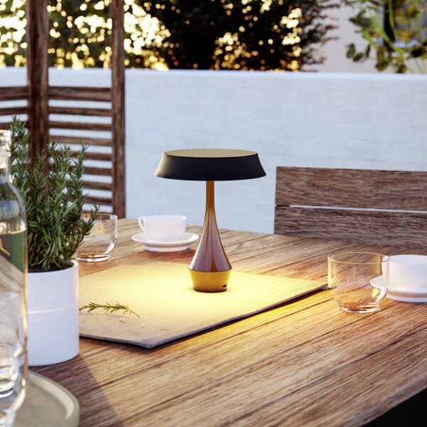 EGLO Lampa stołowa TURCIO z akumulatorem LED, czarna, wysokość 20 cm, IP44, TURCIO, możliwość ściemniania, czarny, salon / jadalnia, metal