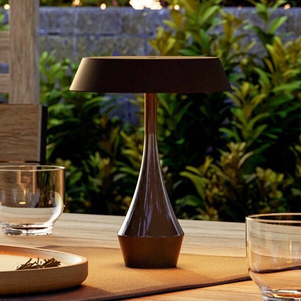 EGLO Lampa stołowa TURCIO z akumulatorem LED, czarna, wysokość 20 cm, IP44, TURCIO, możliwość ściemniania, czarny, salon / jadalnia, metal
