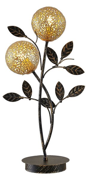 Lampa Stołowa Lucande, Evory, czarny, salon, metal, florentyński