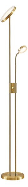 Lampa Podłogowa Lindby, Seppa, ściemnialny, złoty | mosiężny, salon, metal, nowoczesny