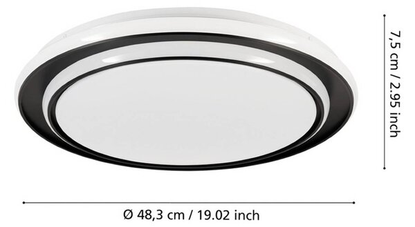 EGLO Lampa sufitowa MOSCHETTA, czarny, salon / jadalnia, metal