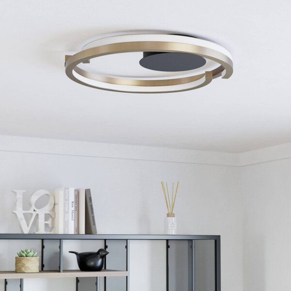 EGLO Lampa sufitowa MEZZOMONTE, możliwość ściemniania, brązowy / mosiężny, salon / jadalnia, metal