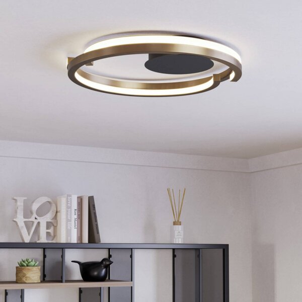 EGLO Lampa sufitowa MEZZOMONTE, możliwość ściemniania, brązowy / mosiężny, salon / jadalnia, metal