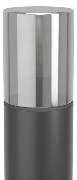 EGLO Słupek oświetleniowy CROPANI, czarna/szara, wysokość 80 cm, IP54, E27 możliwość ściemniania, czarny, tworzywo sztuczne