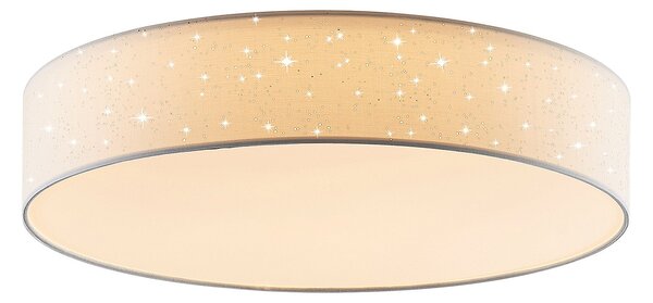 Lampa Sufitowa Lindby, Ellamina, ściemnialny, biały, salon, tkanina | tekstylia, nowoczesny
