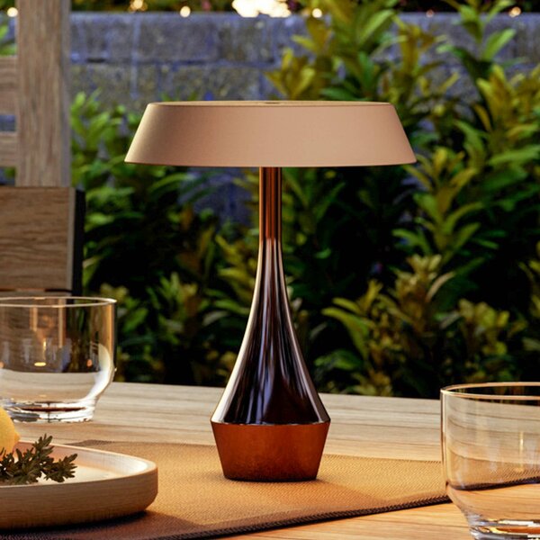 EGLO Lampa stołowa TURCIO z akumulatorem LED, kolor brązowy, wysokość 20 cm, TURCIO, możliwość ściemniania, brązowy / mosiężny, salon / jadalnia, metal
