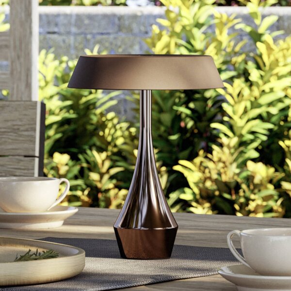 EGLO Lampa stołowa TURCIO z akumulatorem LED, kolor brązowy, wysokość 20 cm, TURCIO, możliwość ściemniania, brązowy / mosiężny, salon / jadalnia, metal
