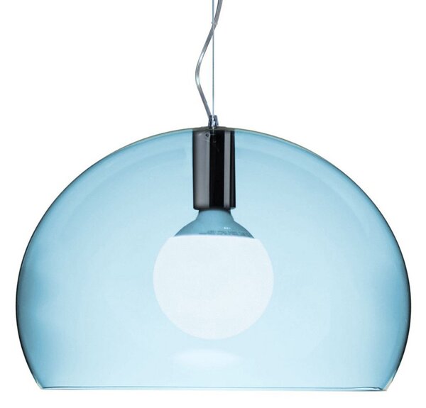 Lampa Wisząca Kartell, Small FL/Y, niebieski, salon, tworzywo sztuczne, design