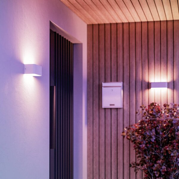 EGLO connect – inteligentny kinkiet zewnętrzny LED SANIA-Z, biały, IP55 możliwość ściemniania, biały / opal, metal