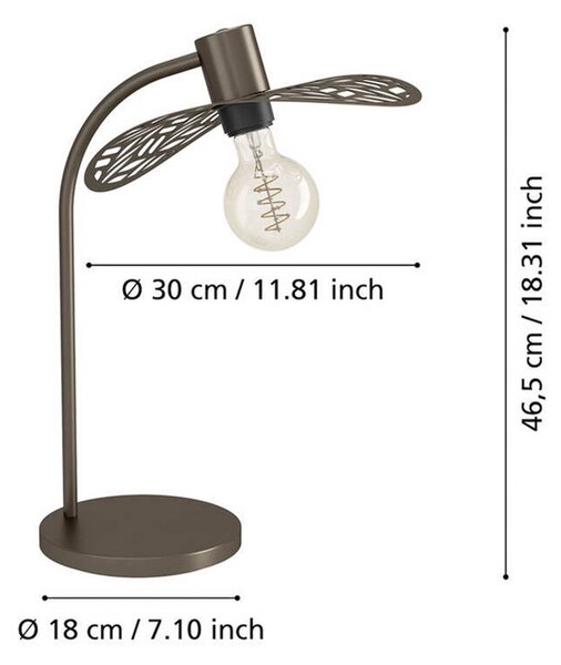 EGLO Lampa stołowa SWABY, brązowy / mosiężny, salon / jadalnia, metal