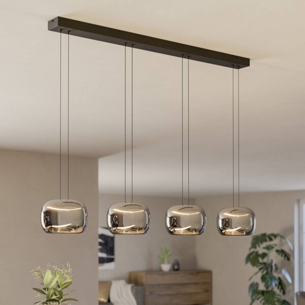EGLO Lampa wisząca HORTUNAS, możliwość ściemniania, czarny, salon / jadalnia, szkło