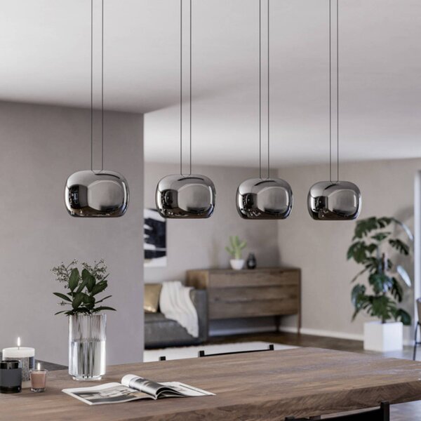 EGLO Lampa wisząca HORTUNAS, możliwość ściemniania, czarny, salon / jadalnia, szkło