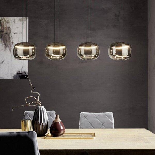 EGLO Lampa wisząca HORTUNAS, możliwość ściemniania, czarny, salon / jadalnia, szkło