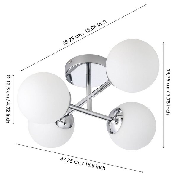 EGLO Lampa sufitowa CASTROVIDO, chromowy / srebrny, salon / jadalnia, metal