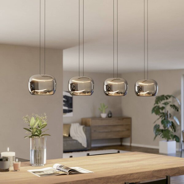 EGLO Lampa wisząca HORTUNAS, możliwość ściemniania, czarny, salon / jadalnia, szkło