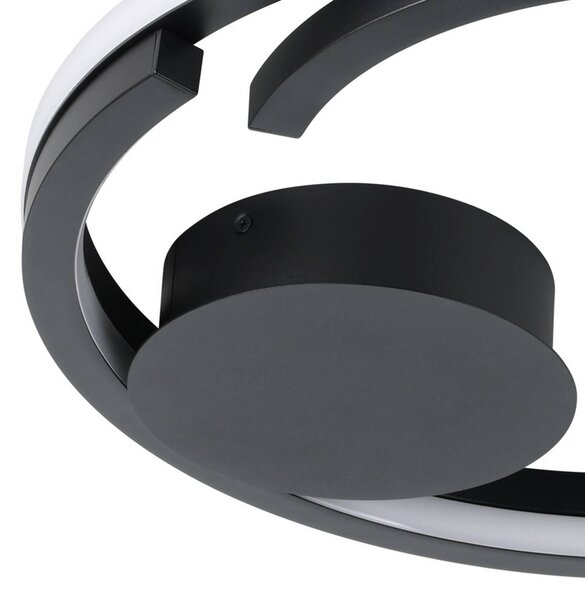 EGLO Lampa sufitowa MEZZOMONTE, możliwość ściemniania, czarny, salon / jadalnia, metal