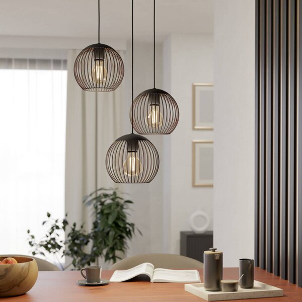 EGLO Lampa wisząca ALMANZORA, możliwość ściemniania, czarny, salon / jadalnia, metal