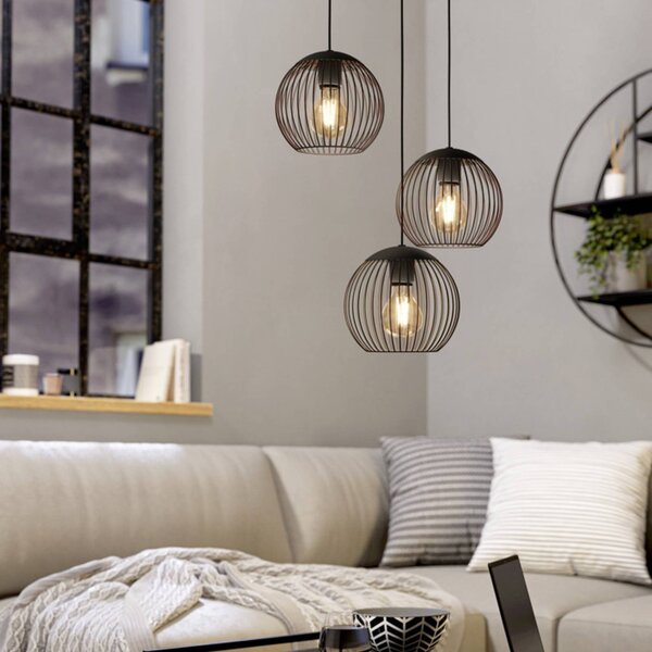 EGLO Lampa wisząca ALMANZORA, możliwość ściemniania, czarny, salon / jadalnia, metal
