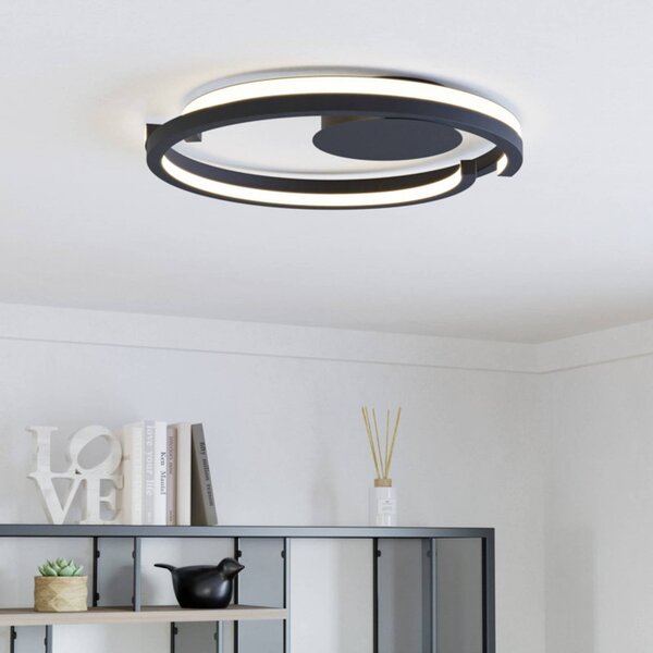 EGLO Lampa sufitowa MEZZOMONTE, możliwość ściemniania, czarny, salon / jadalnia, metal