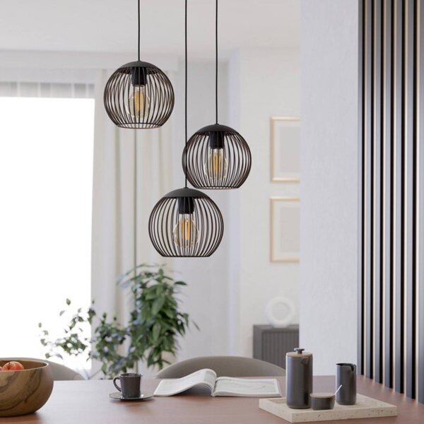 EGLO Lampa wisząca ALMANZORA, możliwość ściemniania, czarny, salon / jadalnia, metal