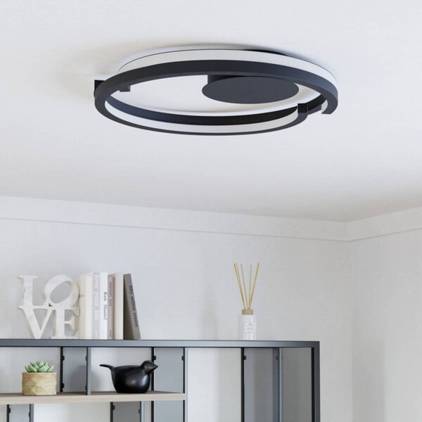 EGLO Lampa sufitowa MEZZOMONTE, możliwość ściemniania, czarny, salon / jadalnia, metal