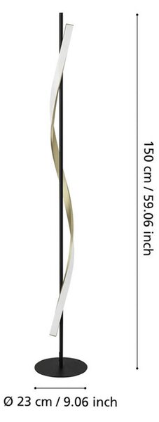 EGLO Lampa stojąca CONAPRATO, możliwość ściemniania, czarny, salon / jadalnia, metal