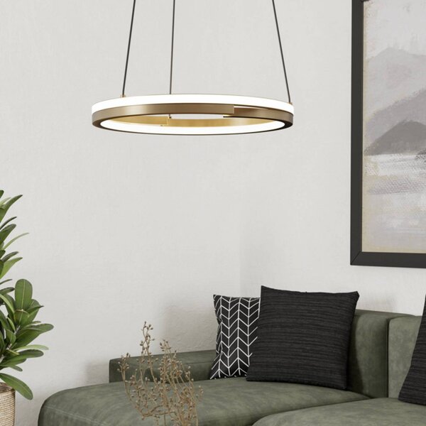 EGLO Lampa wisząca MEZZOMONTE, możliwość ściemniania, brązowy / mosiężny, salon / jadalnia, metal