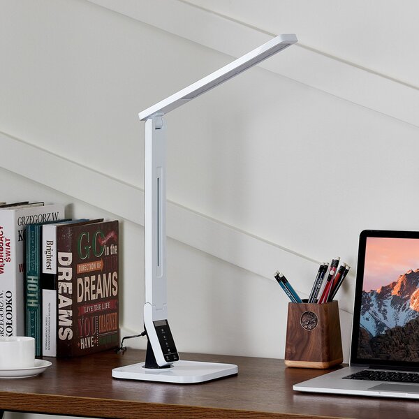 Lampa Stołowa Lindby, Eleni, ściemnialny, biały, gabinet | pracownia, tworzywo sztuczne, nowoczesny
