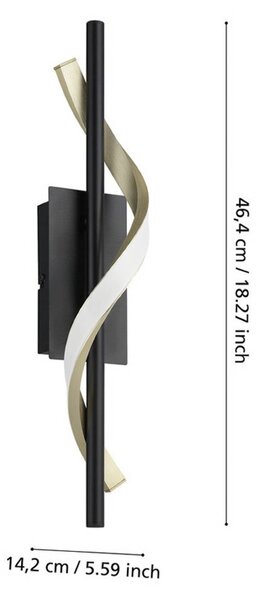 Kinkiet LED EGLO CONAPRATO, czarny/mosiężny, 47 cm, CCT