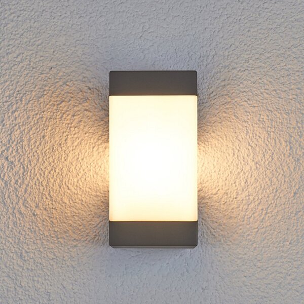 Zewnętrzna Lampa Lucande, Kiran, ściemnialny, czarny, taras, aluminium, nowoczesny