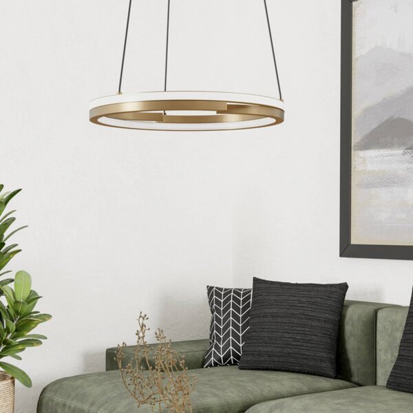 EGLO Lampa wisząca MEZZOMONTE, możliwość ściemniania, brązowy / mosiężny, salon / jadalnia, metal