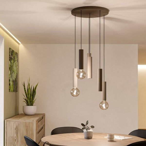 EGLO Lampa wisząca FARIOLO, możliwość ściemniania, kremowy / amber, salon / jadalnia, metal