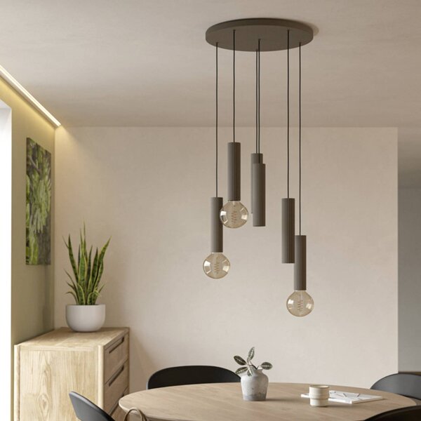 EGLO Lampa wisząca FARIOLO, możliwość ściemniania, kremowy / amber, salon / jadalnia, metal