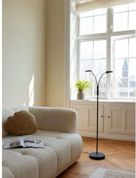 Lampa Podłogowa Halo Design, ściemnialny, metaliczny, salon, metal