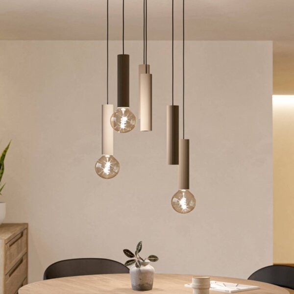EGLO Lampa wisząca FARIOLO, możliwość ściemniania, kremowy / amber, salon / jadalnia, metal