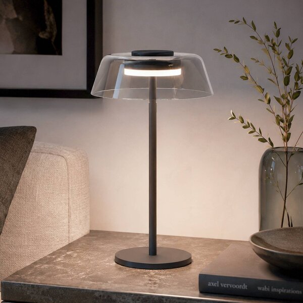 EGLO connect – inteligentna lampa stołowa LED ARROYO-Z, czarna, 34 cm możliwość ściemniania, czarny, salon / jadalnia, metal