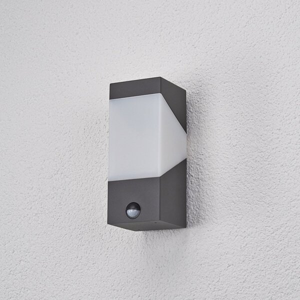 Zewnętrzna Lampa Lucande, Kiran, ściemnialny, czarny, taras, aluminium, nowoczesny