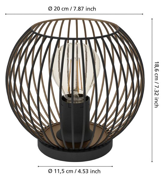 EGLO Lampa stołowa ALMANZORA, czarny, salon / jadalnia, metal