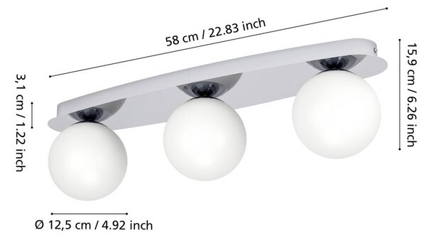 EGLO Lampa sufitowa CASTROVIDO, chromowy / srebrny, salon / jadalnia, metal