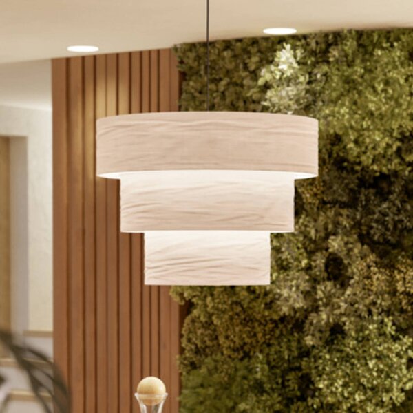 EGLO Lampa wisząca PAROGNO, możliwość ściemniania, kremowy / amber, salon / jadalnia, tkanina / materiał / jedwab