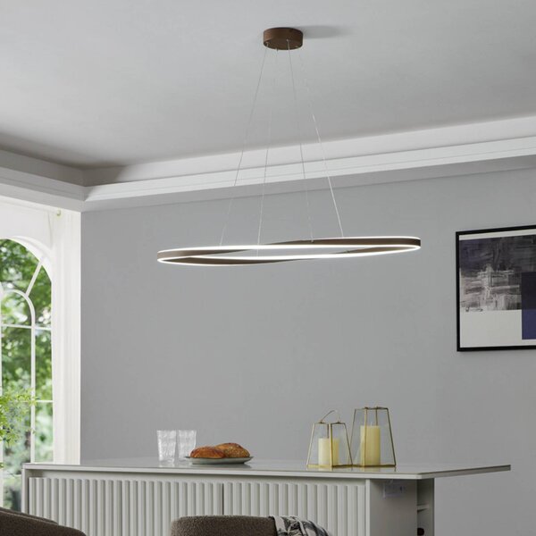 EGLO Lampa wisząca CAMEROTA, możliwość ściemniania, brązowy / mosiężny, salon / jadalnia, metal