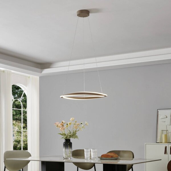 EGLO Lampa wisząca CAMEROTA, możliwość ściemniania, kremowy / amber, salon / jadalnia, metal