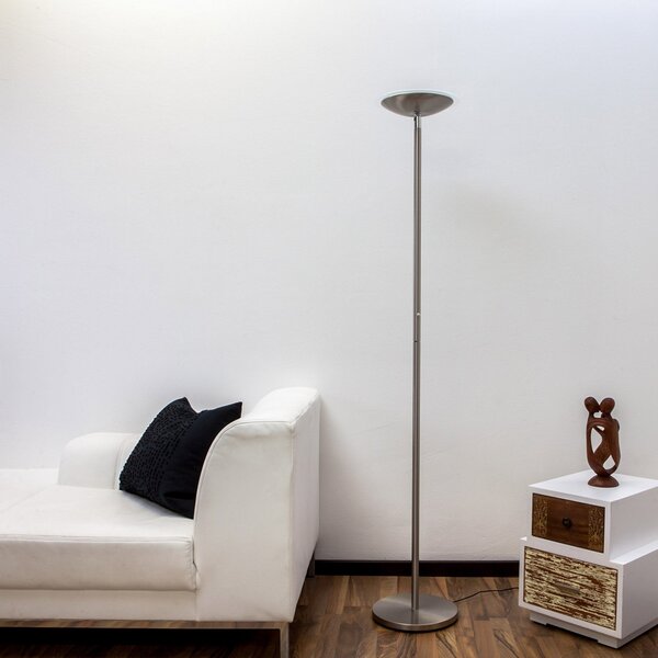 Lampa Podłogowa Lindby, MALEA, ściemnialny, metaliczny, salon, metal, nowoczesny