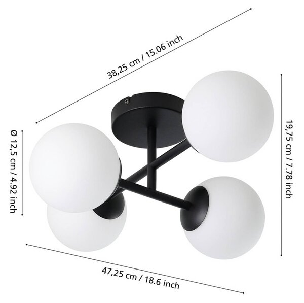 EGLO Lampa sufitowa CASTROVIDO, czarny, salon / jadalnia, metal
