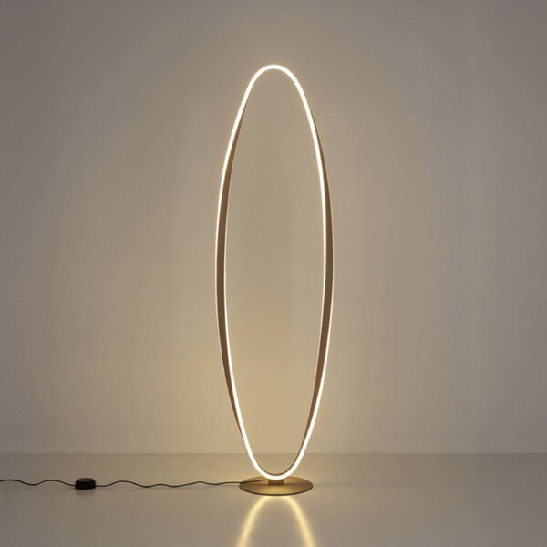 EGLO Lampa stojąca CAMEROTA, możliwość ściemniania, brązowy / mosiężny, salon / jadalnia, metal
